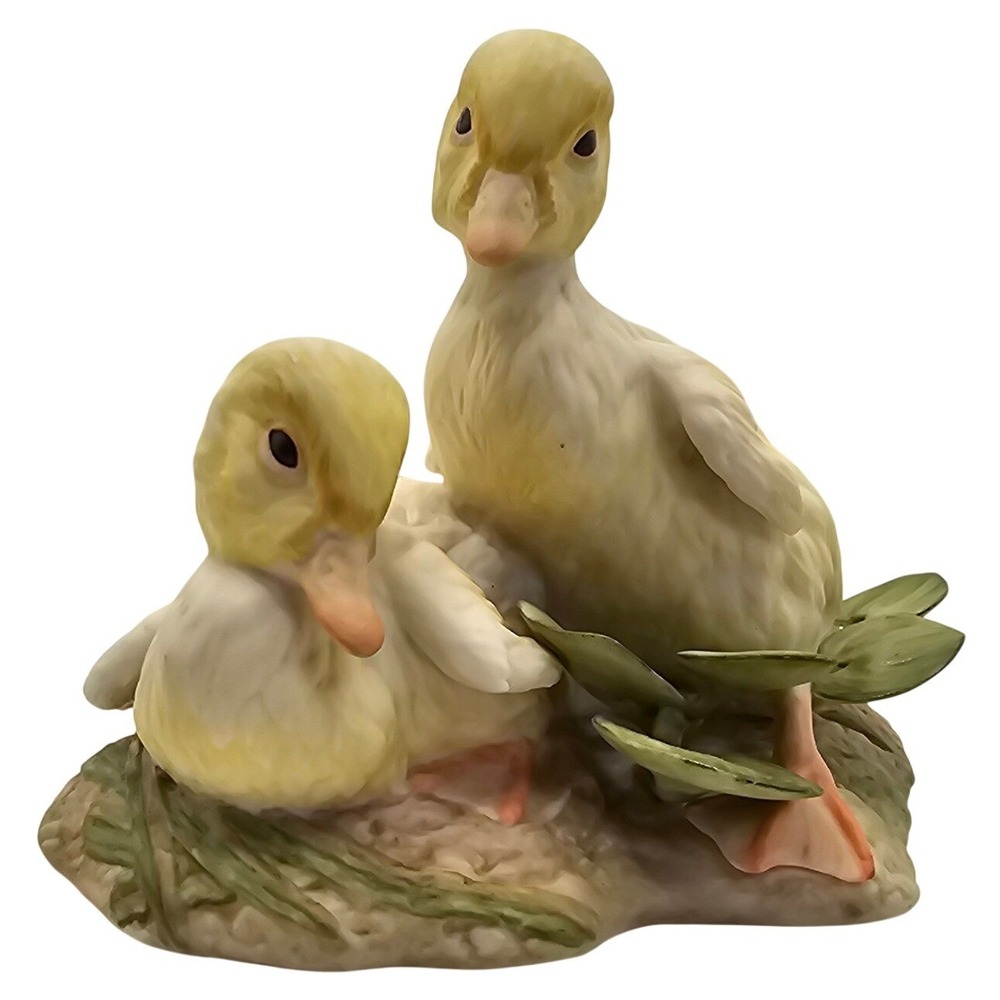 Cybis Porcelain Ducklings‎ Figurine Yellow Bisque Hand Painted 1977 Vintage USA